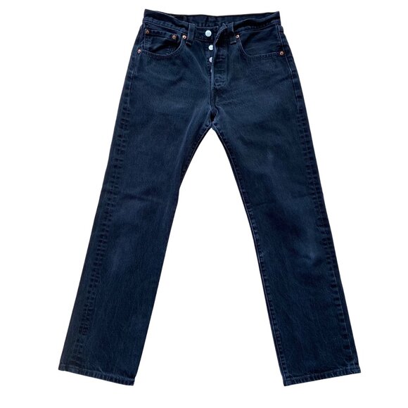 Levis 501 Original Fit Button-Fly Black Denim Jeans W31 - Picture 1 of 14